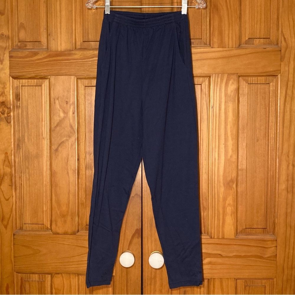 EUC Salem Straits Vintage 80s Pants Pull On Elastic Waist Blue Size S Small